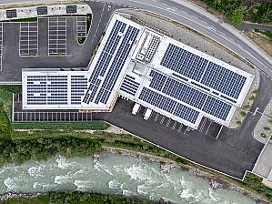 Bird's eye view of the entire building