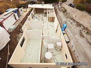 Untergeschoss aus Holz